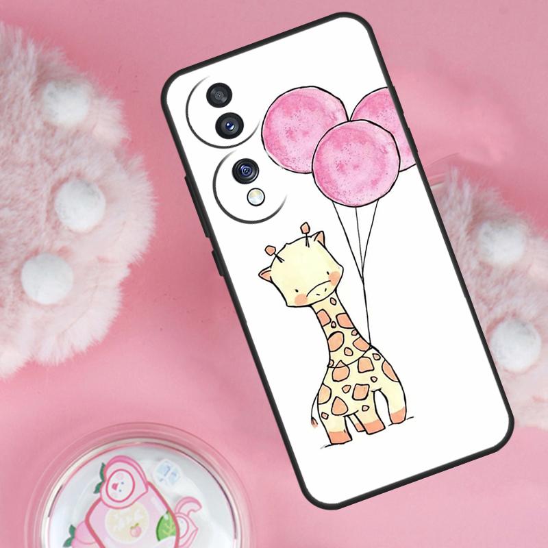 Cute Cartoon Animal Giraffe Case For Honor 70 90 50 Lite X9c X8a X8b X9b X9a X8 X9 Honor 200 Lite Magic 5 6 7 Pro Cover