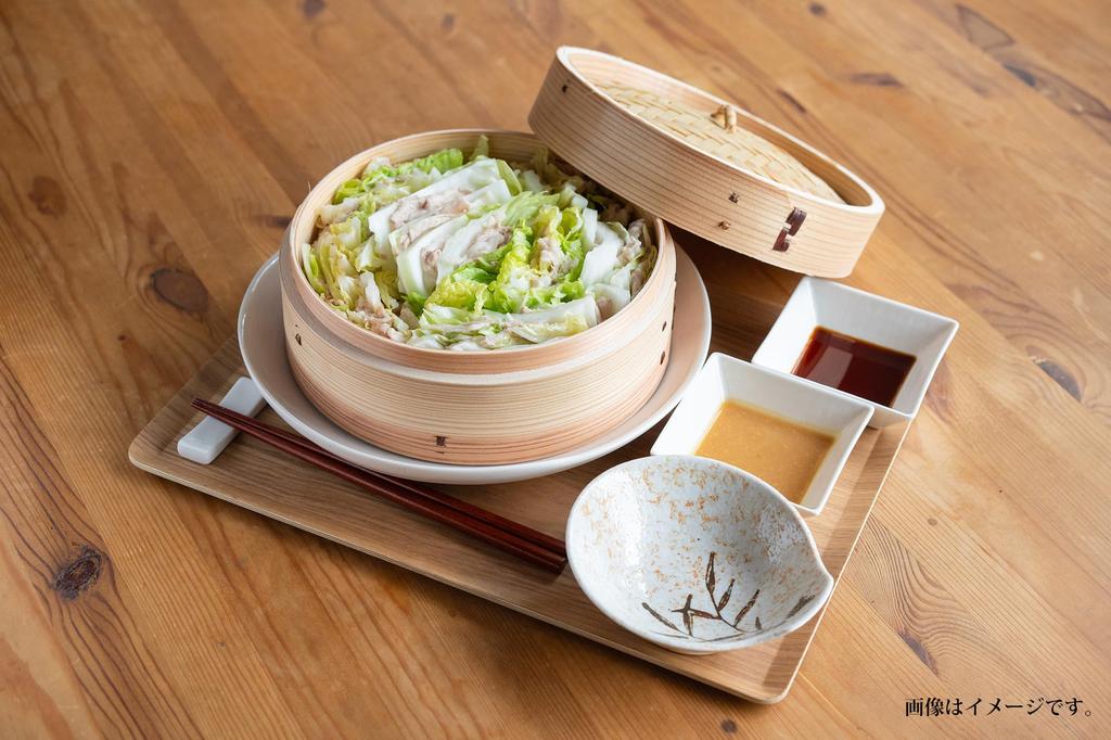 Shindo Chinese Steamer Set Bamboo Enjoyment Set bamboo 1 bamboo 50 special Natural 929203 - (2 steamers, lid, tongs, sheets) 21cm
