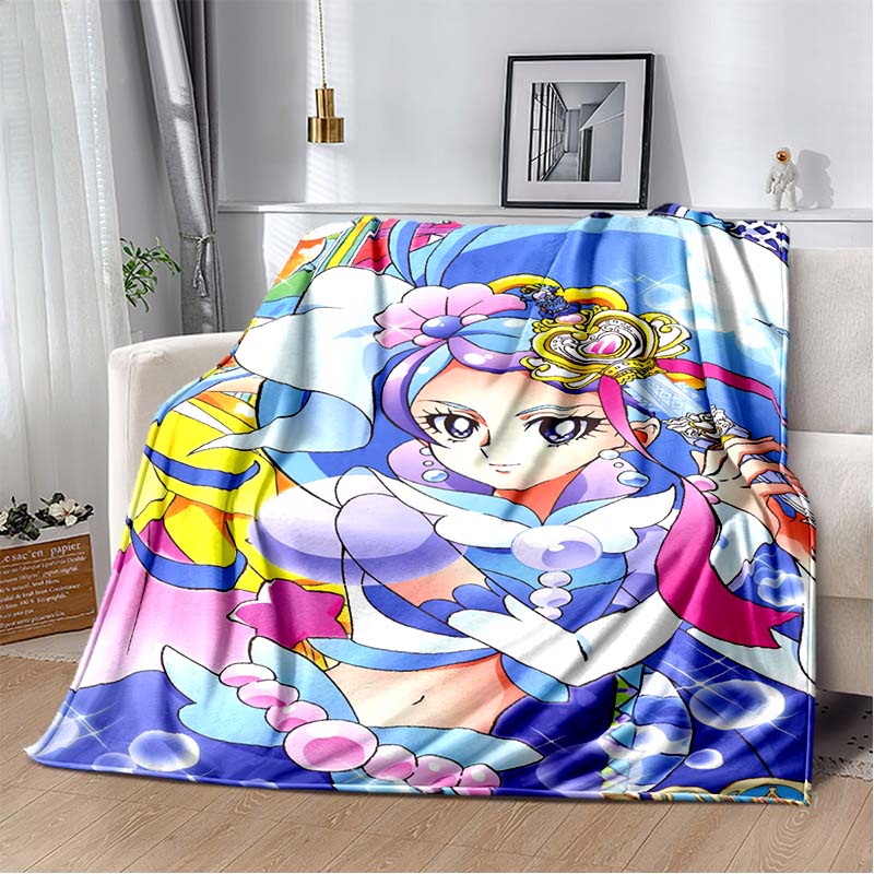 This 3D printed Pretty Cure soft plush blanket is made of flannel and is suitable for use in living rooms, bedrooms, beds, sofas