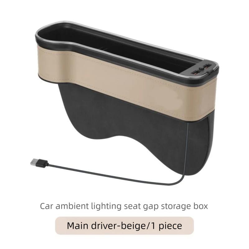 Seat Gap Storage Box For BYD Sealion 7 07 EV 2024 2025 2026 LED Light 2 USB Crevice Organizers With Cup Holder Car Accessories