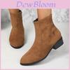 2024 Autumn New Plus Size Women's Martin Boots British Style Round Toe Suede Low Heel