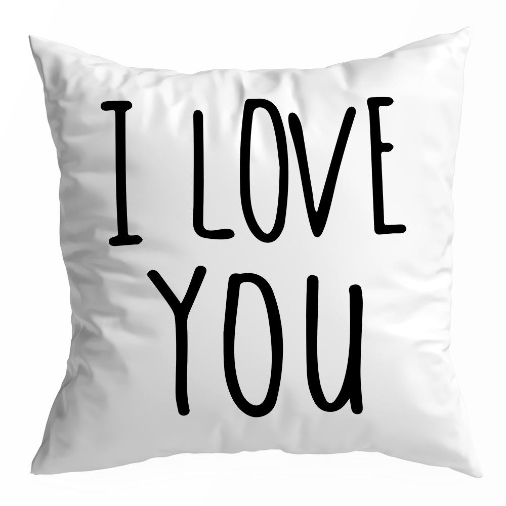 Valentine's Day Pillowcase, Peach Skin Velvet Heart Print Home Fabric Sofa Pillow, Car Waist and Back Cushion Cover