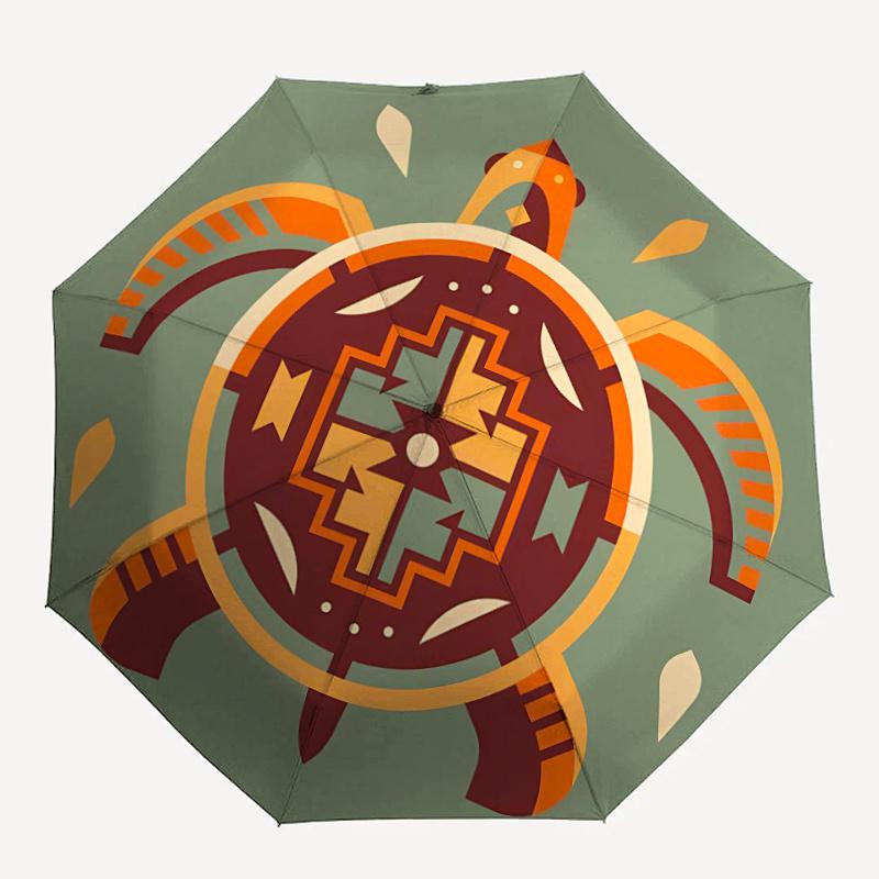 

1pc Turtle Mandala Automatic Open/close Umbrella, 8-Rib sturdy structure, Portable Travel Umbrella, Parties, Everyday Useb076