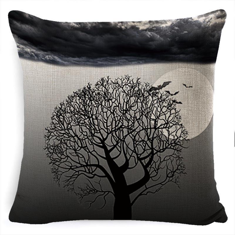 Pillow Case Holiday Party Halloween Horror Bat Office Pillow Case Car Waist Support Cushion Lumbar Pillow