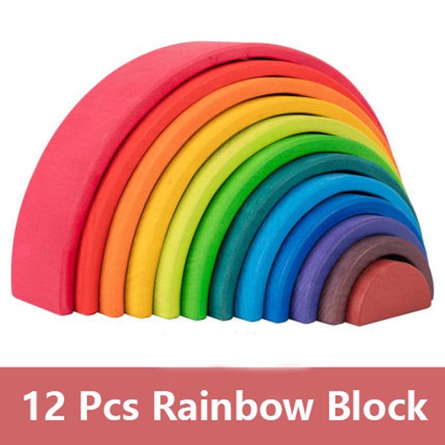 

DIY Rainbow Blocks Дитячі дерев яні іграшки Великого розміру Rainbow Stacker Креативні будівельні блоки Монтессорі Розвиваючі іграшки Дерев яна іграшка