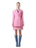 Greedius Pink Tweed Single Line 01 Textured Piping A-Line Tweed Mini-Skirt