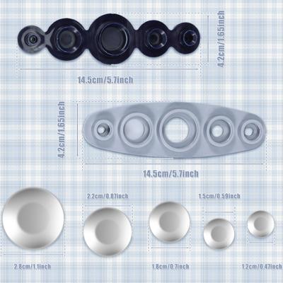 Fabric Covered Button Mold 5 Different Size Cover Buttons Press Die Convenient Mould Aluminum Alloy Button Craft Kit DIY Covered