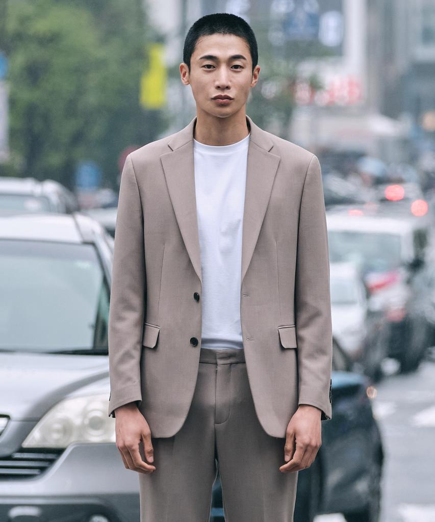 Stco [Four Seasons] 4-Way Stretch Essential Setup Set_Beige (Relaxed Fit)_Sejuz02Set