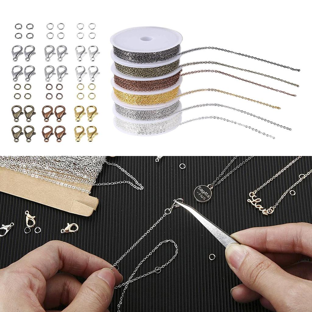 Cross Chain Link Bulk Lobster Clasps and Jump Rings for DIY Necklace Earring