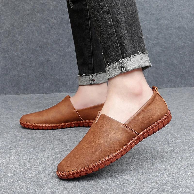 Fashion Outdoor Casual Shoes Handmade Moccasins Leather Loafers Men Driving Shoes Size 39-48 Summer Sandals for Man Zapatos Para Hombre