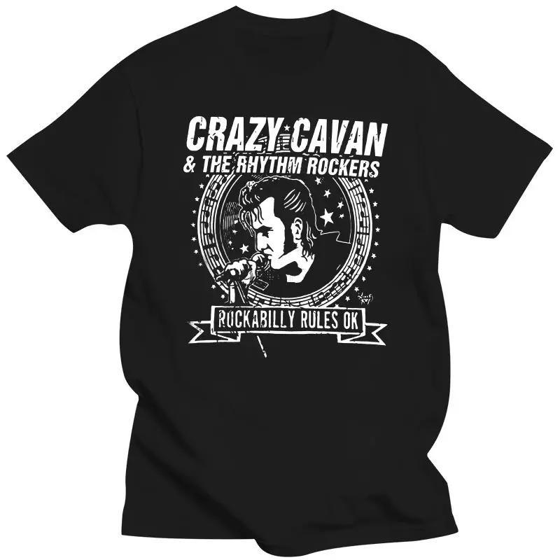 

Popular CRAZY CAVAN Concer Band Mens Black T-Shirt rockabilly style cloth for Male vintage Ropa Hombre Mens Clothing 4XL