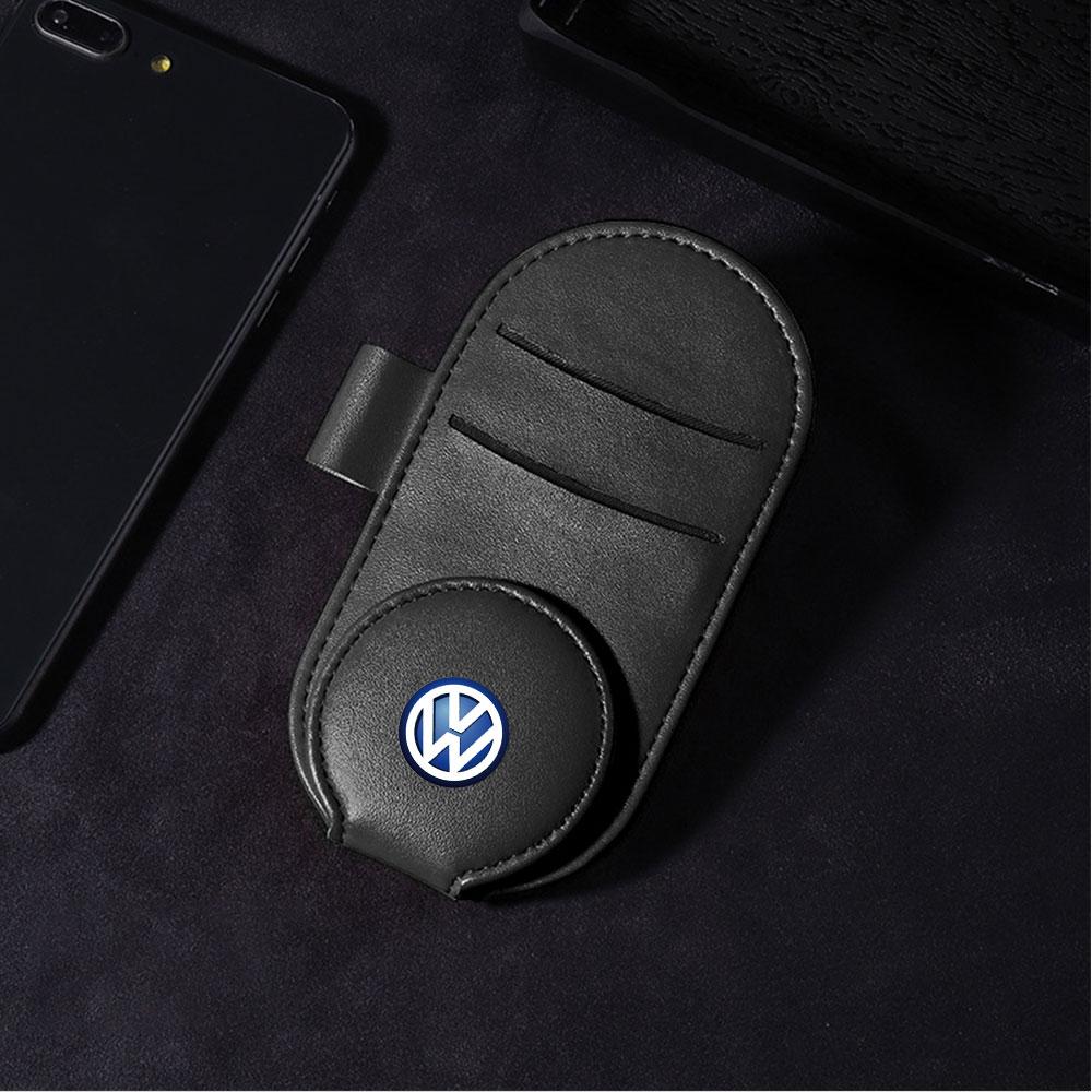 

Car Sun Visor Glasses Hanger Sunglasses Clip Card Ticket Holder For Volkswagen VW Rline CC Touareg Tiguan T-ROC Golf Sharan Polo