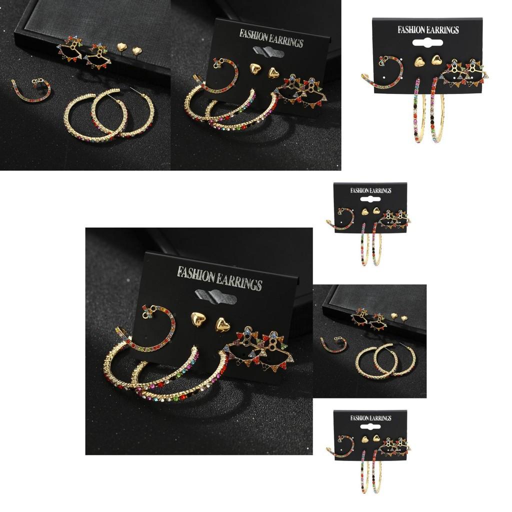 Cute Trendy Alloy Earrings Fresh Diamond Design Perfect For Weddings And Birthdays