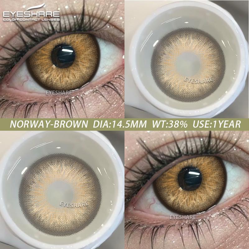 

Цветные контактные линзы EYESHARE, 1 пара каждый год, натуральные коричневые линзы для глаз, мягкие линзы для глаз, фиолетовые линзы для зрачков, модные розовые линзы