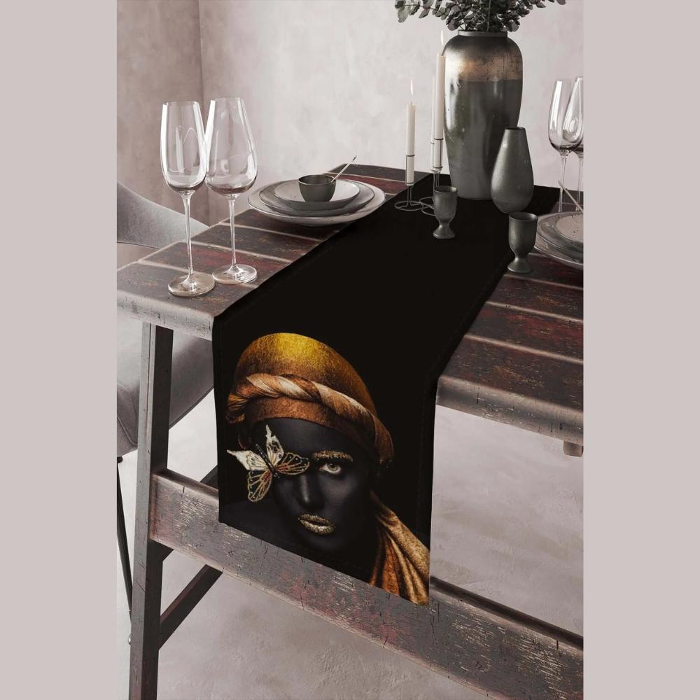 40x140 cm țesătură din piele de căprioară premium, țesătură rezistentă la pete, tipărire digitală, pastă de masă VHR-8