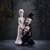 Skeleton Bride And Groom Figurine Gothic Resin Skull Wedding Couple Statue Gothic Desktop Sculpture for Day of The Dead Home Decor