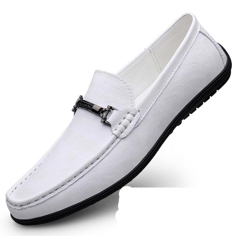 Men's Soft Cowhide Leather Casual Shoes, Size 36-45, Slip-On Style