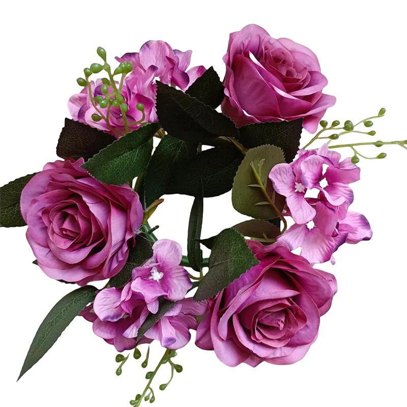 1PC Candle Wreath Plastic Wreath Holiday Tabletop Home Decor Silk Flower Mini Wreath Festive Dining Table Decoration