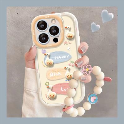 Anwendbar auf Apple 15promax Handyhülle IPhone 13/14plus Pigment Entenpuppe Kette 12/11 Frauen