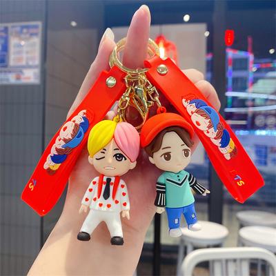 Animation Bulletproof Youth Group Keychain Pendant Men and Women's New Fashion Bag Small Pendant Car Key Chain