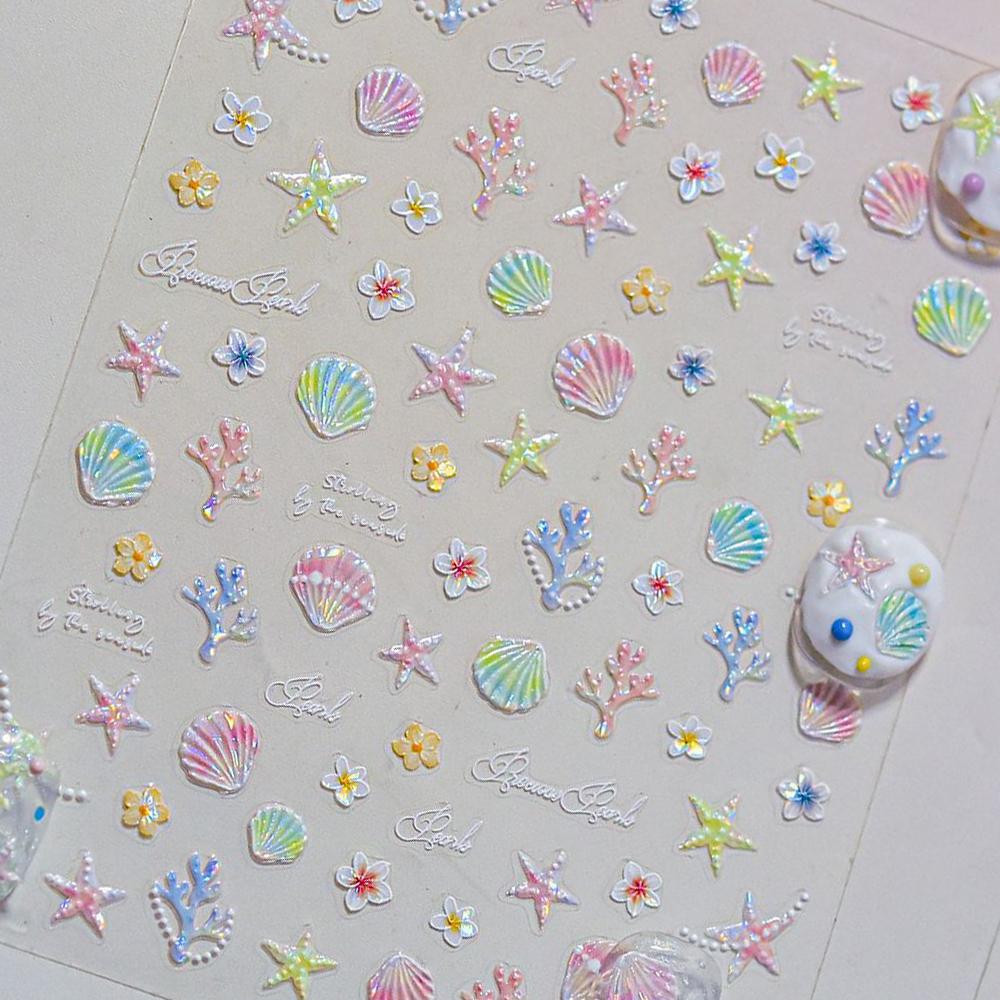 Goldfish in Bag 5D Nail Art Sticker Jelly Like Translucent Goldfish with Bubble Cute Aquatic Manicure Decal DIY