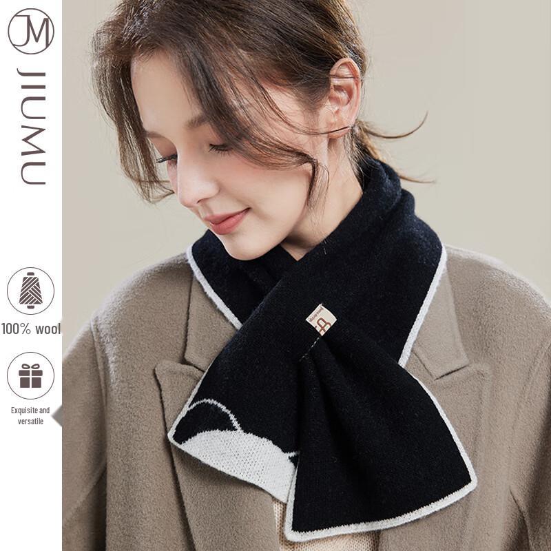 JIUMU Pure Wool Women s Cross Scarf
