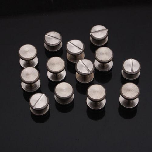 5 st Läderhantverk Bälte Plånbok Rostfritt stål Spiknitningar Chicago-skruvar