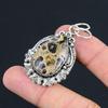 Daughters Day Deal 925 Silver Natural Turritella Agate Art Deco Handmade Pendant