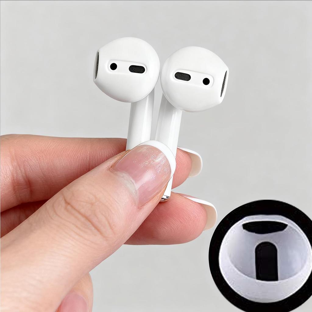 2 Pairs of Silicone Earbuds for Wireless Ideal for Sports and Everyday White (4 Pieces) Anti-Fall Earphones, Use, Ambidextrous, Rechargeable,