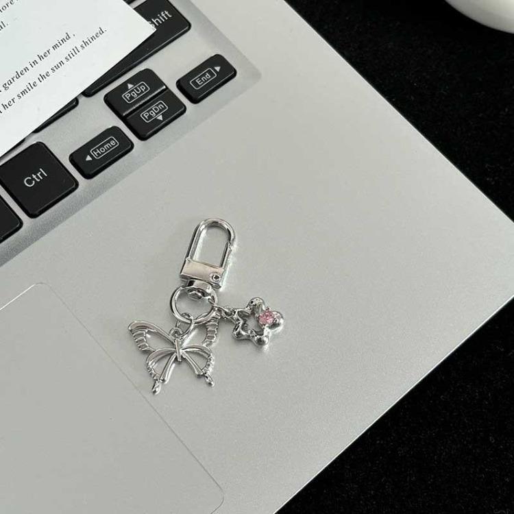 High-value Cool Black Cherry Color Diamond Sweetheart Candy Keychain Pendant Personality Trendy Cool Student School Bag Accessories