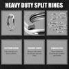 200 ST/låda Fiskeredskap Rostfritt Stål Delade Rringar 5 Storlekar Hög Hållfasthet Stor Draghållfasthet Fiskering Koppling för Beten