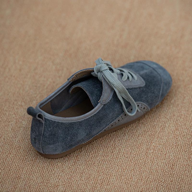 Весна и Осень новая ретро обувь универсальная на плоской подошве с мягкими боками легкая повседневная обувь женская обувь 40 серый 3990₽