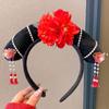 Velvet Bow Ancient Style Gege Headband Flower Hanfu Headwear Chinese Style Headwear  Children