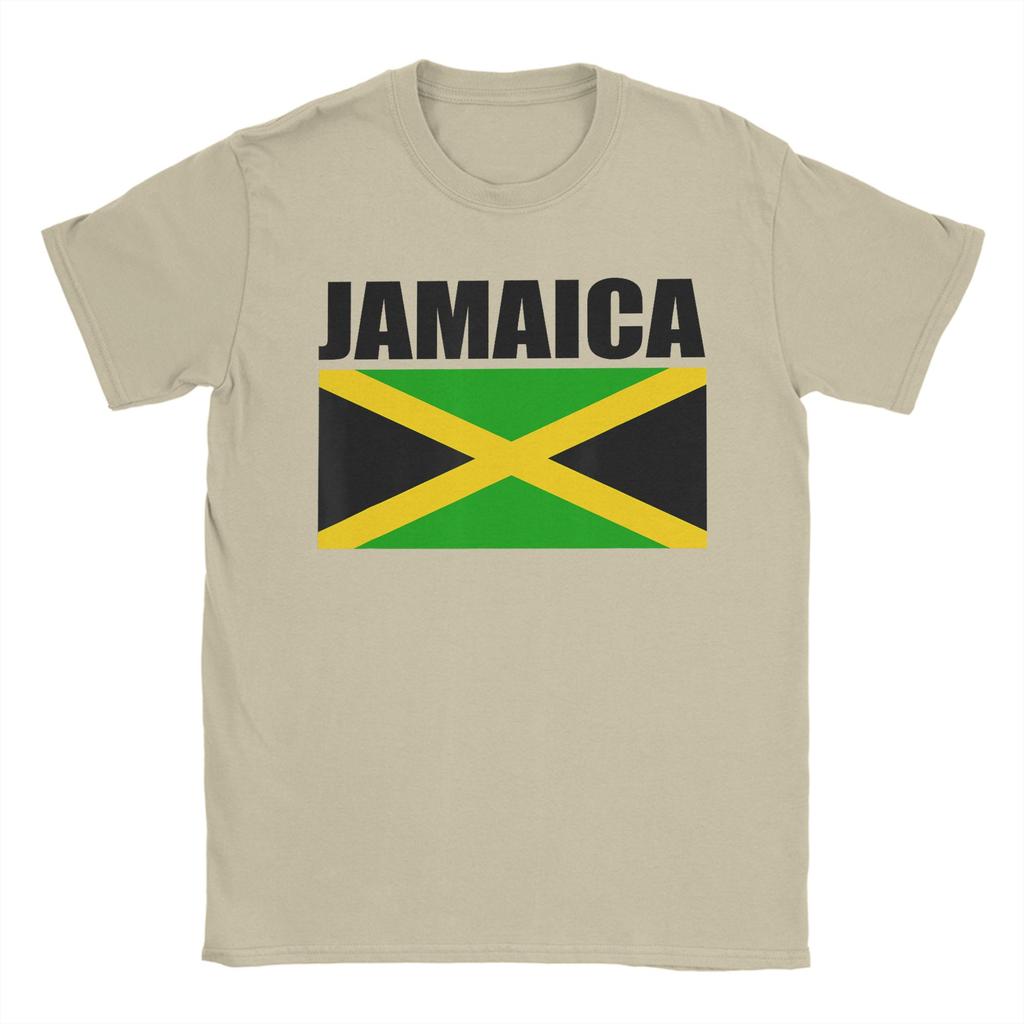 Mens TShirt Jamaican Flag Love Jamaica Novelty Pure Cotton Tee Shirt Short Sleeve  T Shirt Crewneck Tops 4XL 5XL 6XL