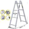 Multi-Functional A-Frame Folding Ladder: Carbon Steel, 4-5 Steps, Indoor Use