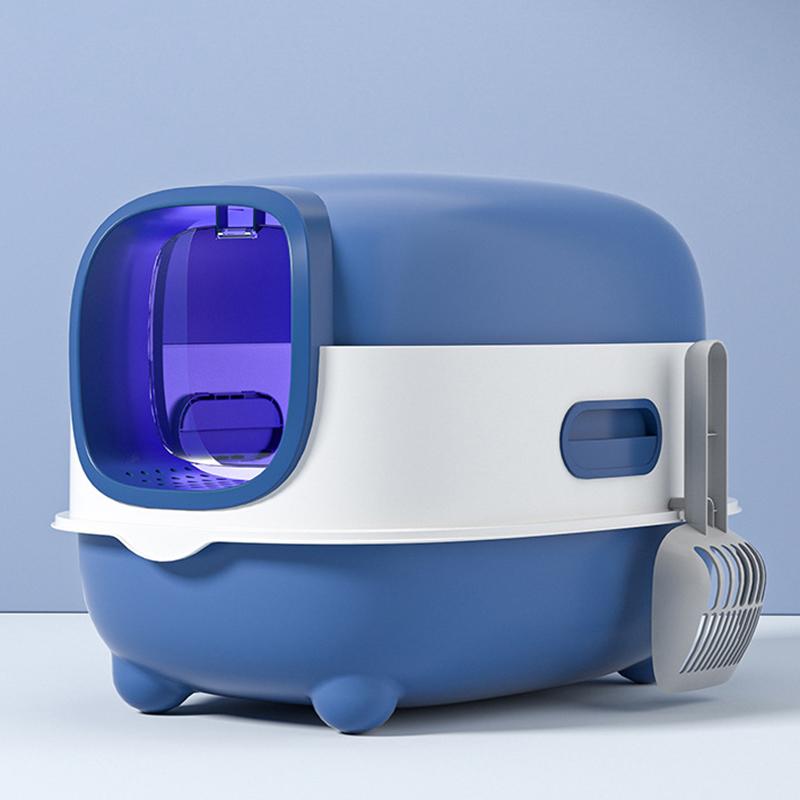 Geschlossene Katzentoilette, spritzwassergeschützt, geruchsisolierend, doppelt verwendbar, faltbares Design, bietet Platz für Katzen mit einem Gewicht von weniger als T