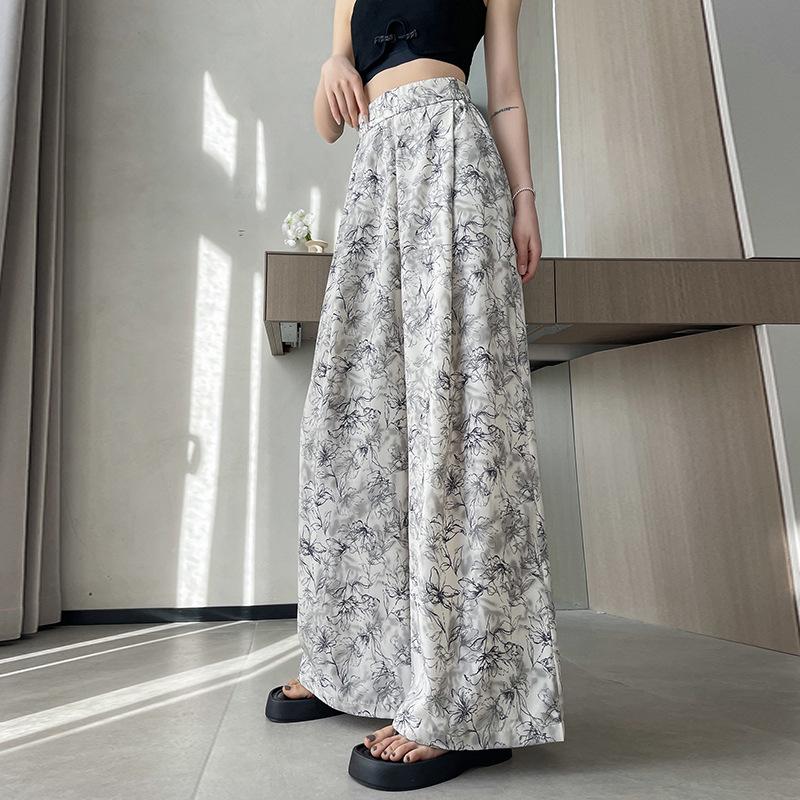 Spring 2026 Women s Lightweight Ultra-Thin Chinese Ink Wash Style Pant Skirt 2XL