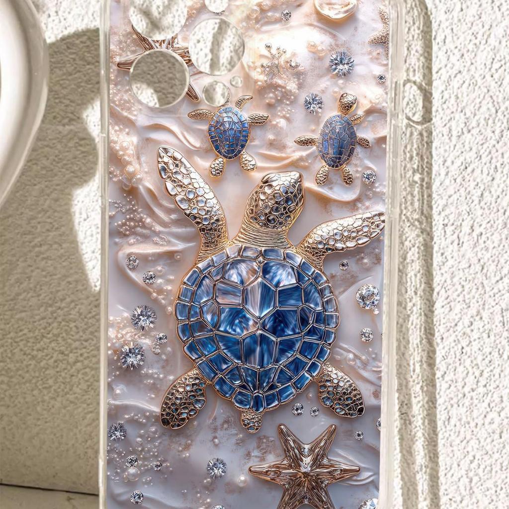 Sea Turtle Star Transparent Anti-Drop Case for iPhone 14/15/16/17 ProMax