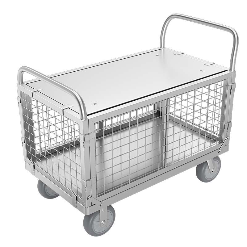 Folding Platform Cart with Low Fence and Silent TPR Wheels