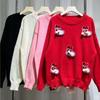 2025 Autumn/Winter Korean Style Women's Knit Sweater with 3D Christmas Decorations