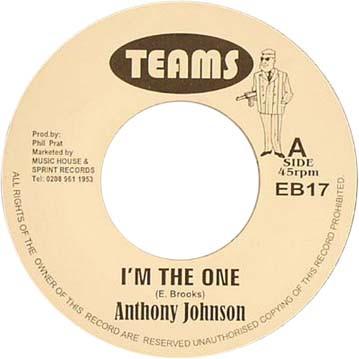 

7inch Record ANTHONY JOHNSON - I m The One EB17 Teams Jamaica Reggae, Ska & Dub Used