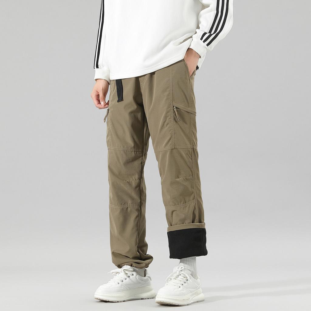 Winter Fleece Thickened Shock Pants Men's Outdoor Overalls Pants