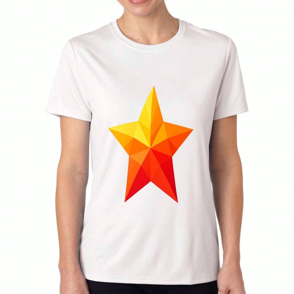 Geometric Heart Ladies Cotton T Shirt, Premium Cotton Quality Print, Durable, Casual Fashion, Colorful Triangle Mosaic Graphic Tee, Perfect For Daily