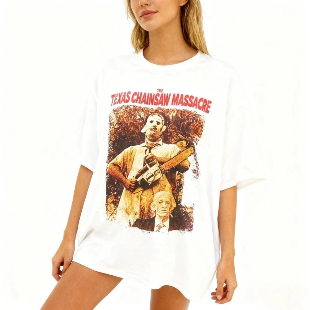 Kettensägenmassaker 70er Jahre Gruseliger Horror Halloween Spaß Film T-Shirt Halloween Horror Shirt Horrorfilm T-Shirt