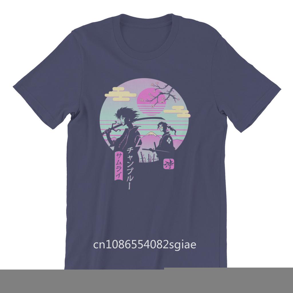 Men's T-shirt Samurai Chillhop Custom Black Men Cotton Tshirt Tees Tops Harajuku Streetwear