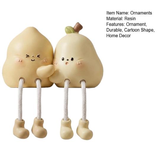 Pear Shape Ornament, Cute with Long-Leg Design Figurine, Resin Healing Table Decoration, for Home Bedroom Entrance