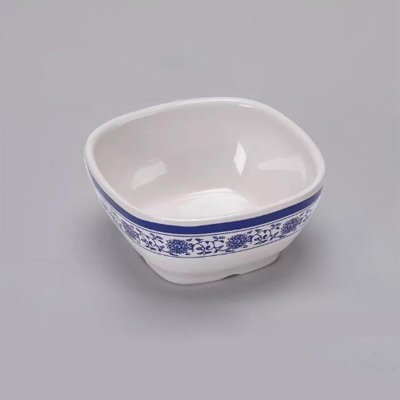 Yangge YLQ Blue & White Melamine Square Soup Bowls (Set of 5)