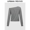 UR 2026 Spring Women's Color Block One-Shoulder Knit Top