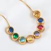 10pcs Stainless Steel Glass Charms Jewelry Making 6mm Colorful Glass Bead Pendants with Hole for DIY Necklace Bracelet Earrings