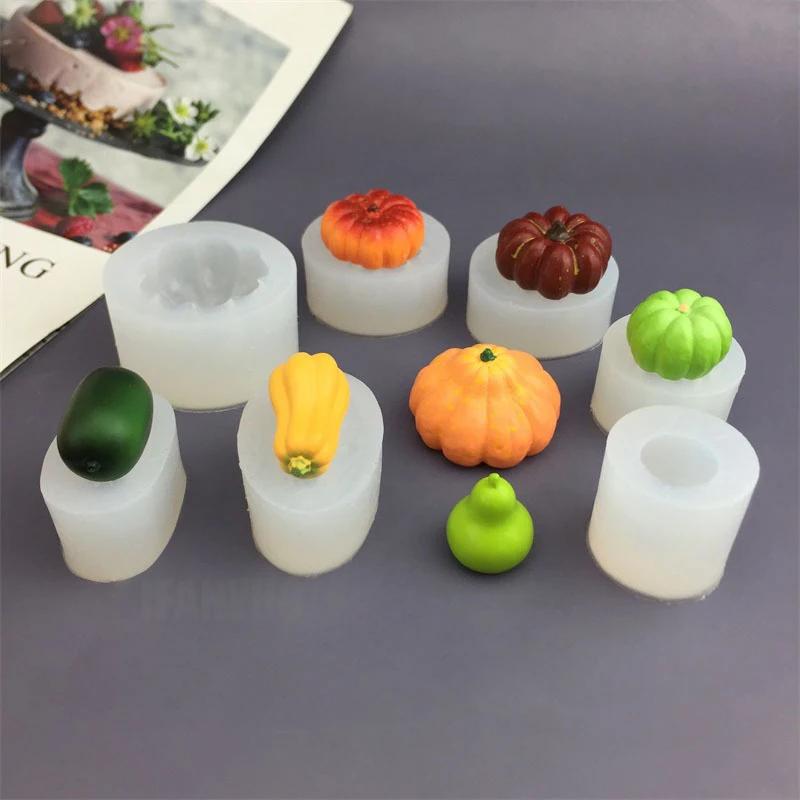 Pumpkin Silicone Candle Mold Creative Vegetable Aromatherapy Resin Mold Baking Tools 3D Halloween Cake Decoration Craft Supplies